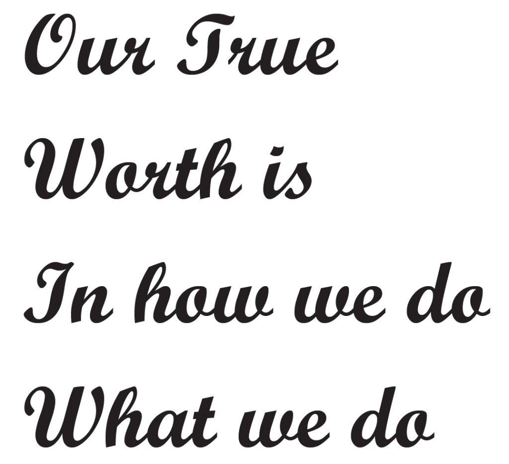 Our True Worth Statement 4-06